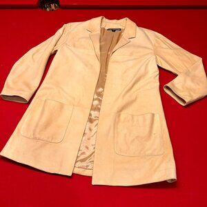 Company Ellen Tracy Butter Suede Three-Quarter Length Open Front Jacket Size 10